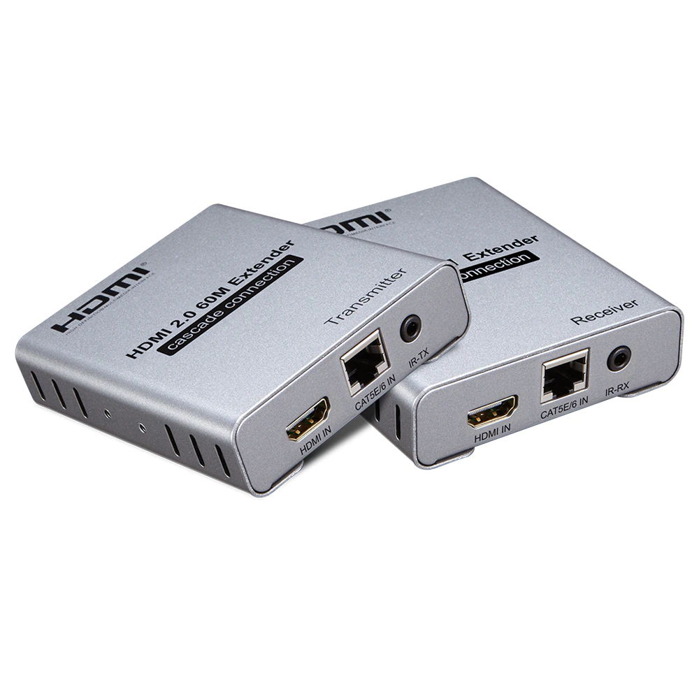 HDMI Extender 60m 4K 60Hz via Cat5E/6 Ethernet Cable